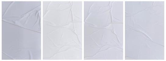 Set of wrinkled paper templates. wet blank paper for poster and text. Crumpled paper texture backgrounds for various purposes photo