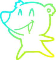 cold gradient line drawing laughing polar bear cartoon vector