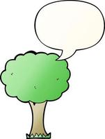cartoon tree and speech bubble in smooth gradient style vector
