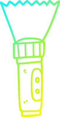cold gradient line drawing cartoon electric torch