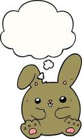 cartoon rabbit and thought bubble vector