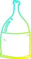 cold gradient line drawing cartoon bottle vector