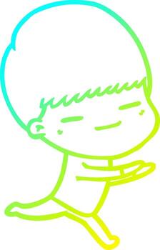 línea de gradiente frío dibujo chico presumido de dibujos animados vector