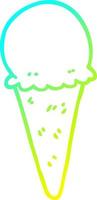 cold gradient line drawing cartoon ice cream vector