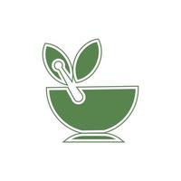 Pharmacy icon , Herbal pharmacy symbol ,  Pestle and Mortar vector illustration design template