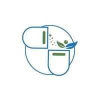 icono de farmacia , símbolo de farmacia a base de hierbas , plantilla de diseño de ilustración vectorial de mortero y mortero vector