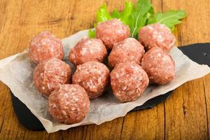 Raw meat balls photo