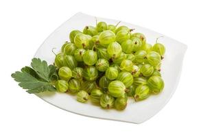 Gooseberries isolated on white background photo