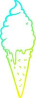 cold gradient line drawing cartoon ice cream vector