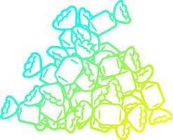 cold gradient line drawing cartoon candy vector