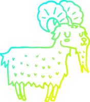 cold gradient line drawing cartoon goat vector