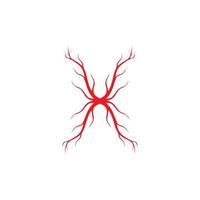 venas humanas, diseño de vasos sanguíneos rojos e ilustraciones vectoriales de arterias aisladas vector