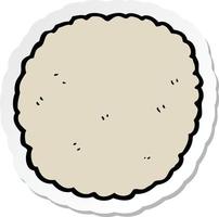 sticker of a cartoon biscuit vector