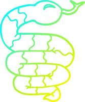 cold gradient line drawing cartoon snake vector