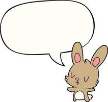 cute cartoon rabbit and speech bubble vector