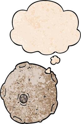 cartoon moon and thought bubble in grunge texture pattern style