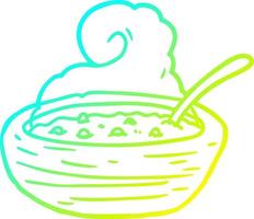 cold gradient line drawing hot bowl of broth vector