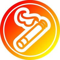 cigarrillo encendido circular en espectro de gradiente caliente vector