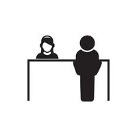 Registration desk vector , Customer service desk icon , Ticket  counter desk simple  illustration design