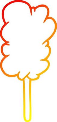 warm gradient line drawing candy floss on stick