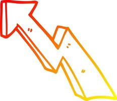 warm gradient line drawing cartoon rising arrow vector