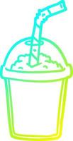 cold gradient line drawing iced smoothie vector