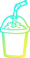 cold gradient line drawing iced smoothie vector