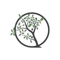 Tree Vector ,hand drawn,  illustration of  Olive tree vector design template