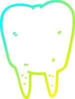 cold gradient line drawing cartoon tooth vector