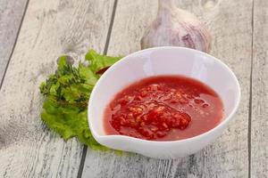 Spicy tomato and garlic sauce photo