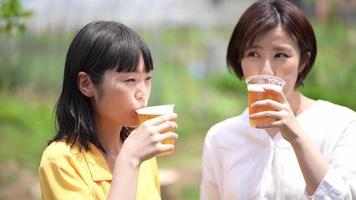 Woman drinking beer video