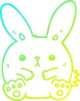 cold gradient line drawing cartoon rabbit vector
