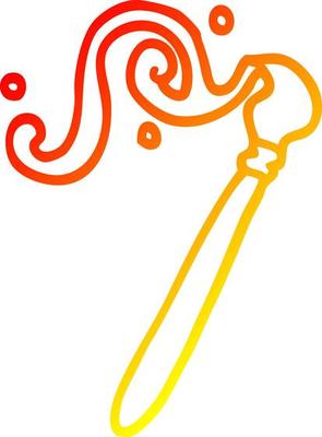 warm gradient line drawing cartoon paint brush