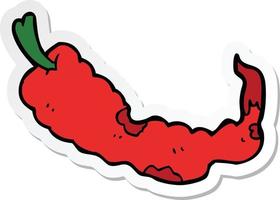 sticker of a cartoon chili pepper vector