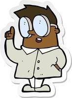 sticker of a cartoon scientist vector