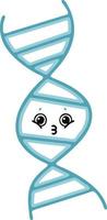 flat color retro cartoon DNA strand vector