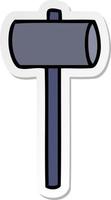 sticker cartoon doodle of a mallet vector