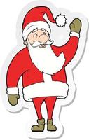 sticker of a cartoon santa claus vector