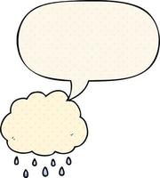 caricatura, nube de lluvia, y, burbuja del discurso, en, cómico, estilo vector