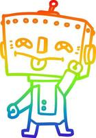 rainbow gradient line drawing cartoon robot vector