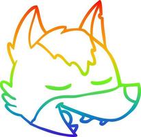 arco iris gradiente línea dibujo dibujos animados lobo cara