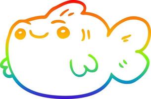 arco iris gradiente línea dibujo dibujos animados pescado vector