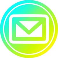 envelope letter circular in cold gradient spectrum vector