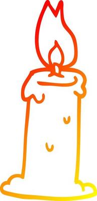 warm gradient line drawing carton candle