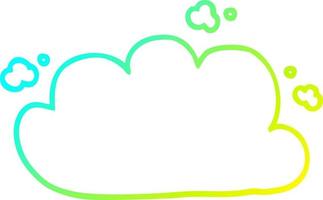 cold gradient line drawing cartoon white cloud vector