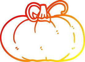 cálido gradiente línea dibujo dibujos animados calabaza de invierno vector