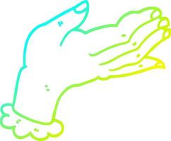 cold gradient line drawing cartoon hand vector