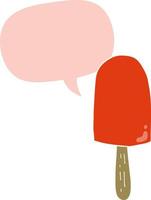 cartoon lollipop and speech bubble in retro style vector