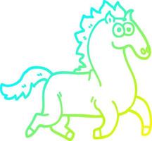 cold gradient line drawing cartoon magnificent stallion vector