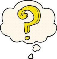 cartoon question mark and thought bubble in comic book style vector